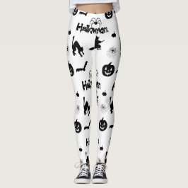 Halloween pomkin-witvis Leggings