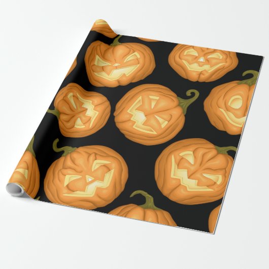 Halloween pomkins cadeaupapier (Uitgerold)