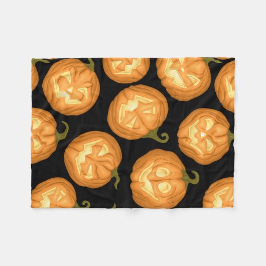 Halloween pomkins fleece deken (Voorkant (Horizontaal))