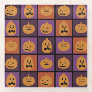 Halloween pomkins glazen onderzetter