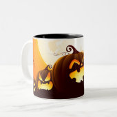 Halloween pomkins onder het poster luiers t.b.v. tweekleurige koffiemok (Voorkant links)