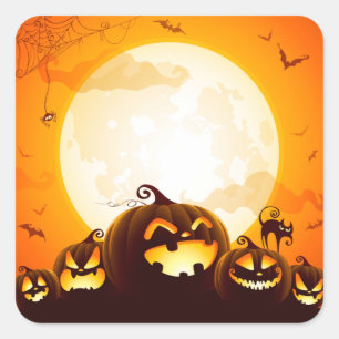 Halloween pomkins onder het poster luiers t.b.v. vierkante sticker