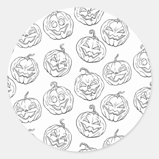 Halloween pomkins ronde sticker (Voorkant)
