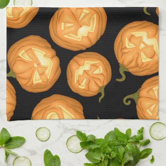 Halloween pomkins theedoek (Gevouwen)