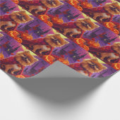 Halloween Pommeranian Vampire Pumpkins eng Cadeaupapier (Hoek)