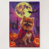 Halloween Pommeranian Vampire Pumpkins eng Legpuzzel (Verticaal)