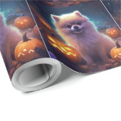 Halloween Pommeren met pompoenen eng Cadeaupapier (Rol Hoek)