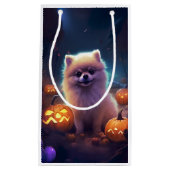 Halloween Pommeren met pompoenen eng Klein Cadeauzakje (Voorkant)