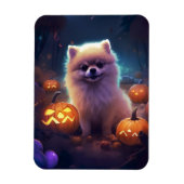 Halloween Pommeren met pompoenen eng Magneet (Verticaal)