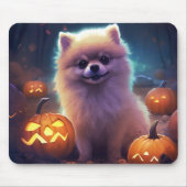 Halloween Pommeren met pompoenen eng Muismat (Voorkant)