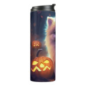 Halloween Pommeren met pompoenen eng Thermosbeker (Gedraaid links)