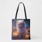 Halloween Pommeren met pompoenen eng Tote Bag (Voorkant)
