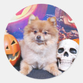 Halloween - Pommeren - Simba Ronde Sticker (Voorkant)
