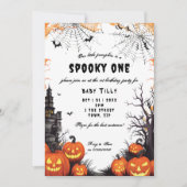 Halloween pompoen 1e verjaardag uitnodiging (Voorkant)