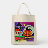 Halloween pompoen 2 tote bag (Achterkant)