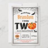 Halloween pompoen 2e tweede verjaardagsfeest rusti kaart (Voorkant)
