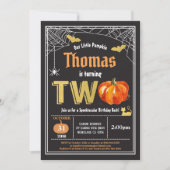 Halloween pompoen 2e verjaardag Zwarte gouden fees Kaart (Voorkant)