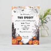Halloween pompoen 2e verjaardagsfeest uitnodiging (Staand voorkant)