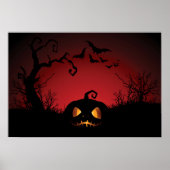 Halloween Pompoen Achtergrond Poster (Voorkant)