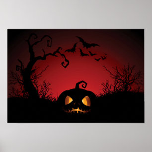Halloween Pompoen Achtergrond Poster