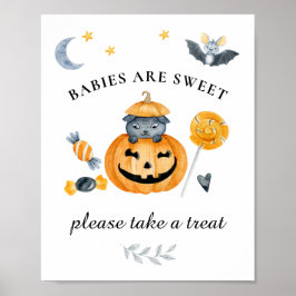 Halloween Pompoen Baby Shower Zoetigheden Bord Poster