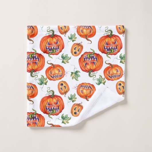Halloween pompoen bad handdoek (Wasdoekje)