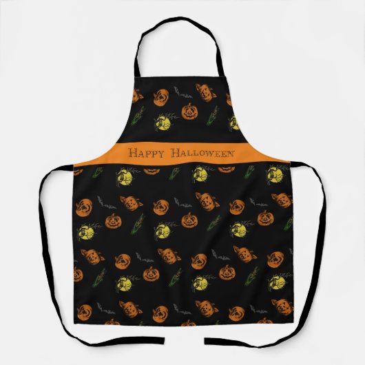 Halloween/pompoen/bat Schort (Voorkant)