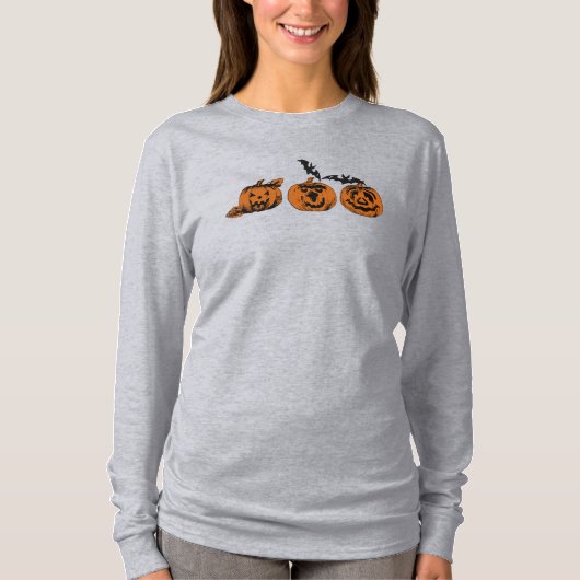 Halloween/pompoen/bat T-shirt (Voorkant)