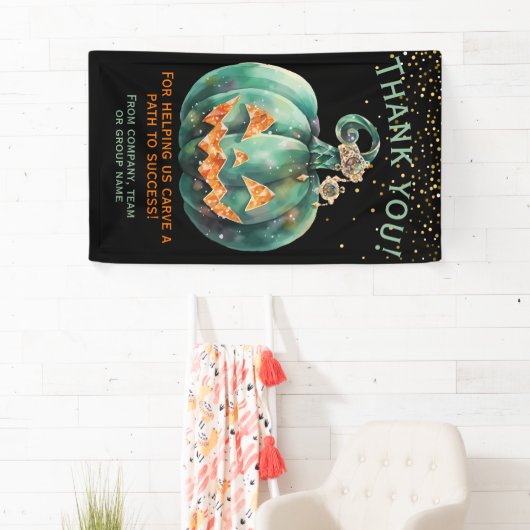 Halloween Pompoen Bedankt Spandoek (Insitu)