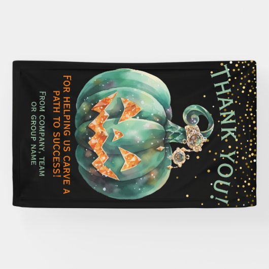 Halloween Pompoen Bedankt Spandoek (Horizontaal)