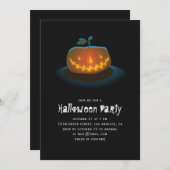 Halloween-pompoen | Black Spooky Jack O Lantern Kaart (Voorkant / Achterkant)