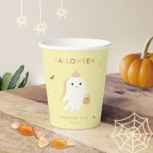 Halloween Pompoen Boo Feest Papieren Bekers