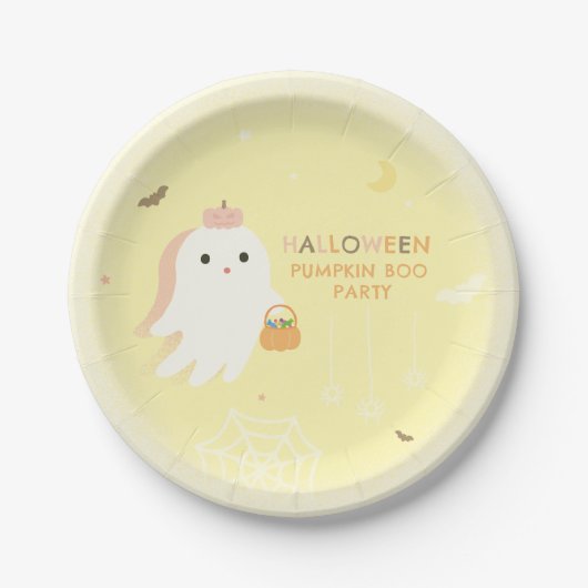 Halloween Pompoen Boo Feest Papieren Bord (Voorkant)