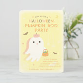 Halloween Pompoen Boo Feest Uitnodiging (Staand voorkant)