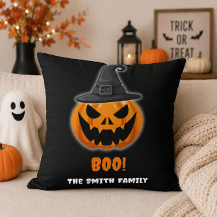 Halloween Pompoen “BOO!” – Persoonlijke Naam Kussen