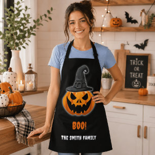 Halloween Pompoen “BOO!” – Persoonlijke Naam Schort