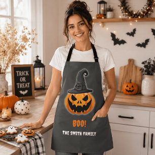 Halloween Pompoen “BOO!” – Persoonlijke Naam Schort