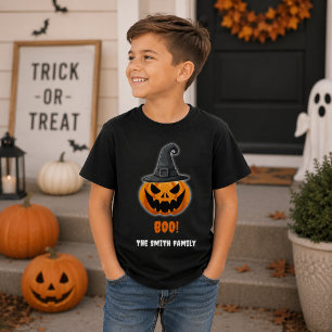 Halloween Pompoen “BOO!” – Persoonlijke Naam T-shirt
