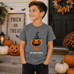 Halloween Pompoen “BOO!” – Persoonlijke Naam T-shirt