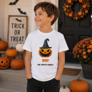 Halloween Pompoen “BOO!” – Persoonlijke Naam T-shirt