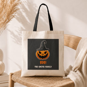 Halloween Pompoen “BOO!” – Persoonlijke Naam Tote Bag