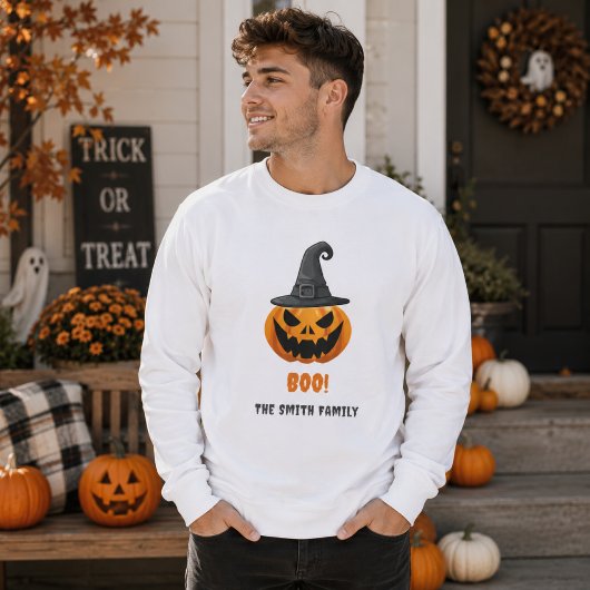Halloween Pompoen “BOO!” – Persoonlijke Naam Trui