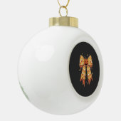 Halloween Pompoen Boog Candy Corn Keramische Bal Ornament (Links)