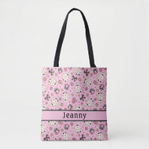Halloween pompoen boog roze Canvas tas