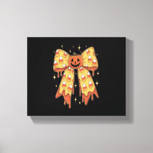 Halloween Pompoen Boog Snoep Mais Canvas Afdruk