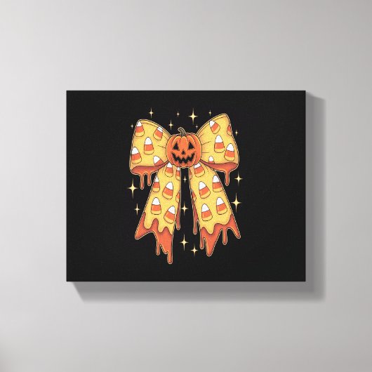 Halloween Pompoen Boog Snoep Mais Canvas Afdruk (Voorkant)