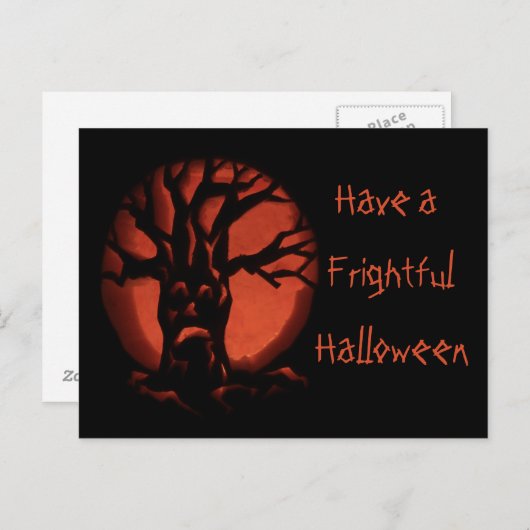 Halloween pompoen briefkaart (Voorkant / Achterkant)