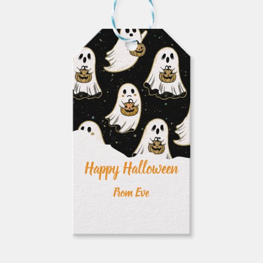 Halloween Pompoen Cadeaulabel (Voorkant)