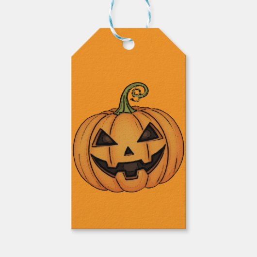 Halloween Pompoen Cadeaulabel (Voorkant)