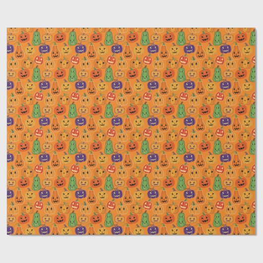 Halloween Pompoen Cadeaupapier (Vlak)